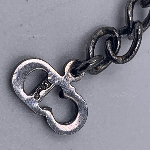 Authentic Dior Logo Metallic Black Bracelet - Picture 8 of 15